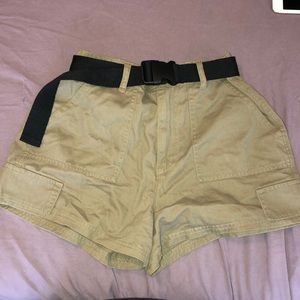 Olive Green Cargo Shorts with Belt